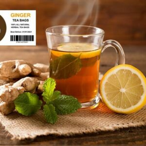 Premium Ginger Tea Bags 100% All-natural Ginger Roots Herbal Tea