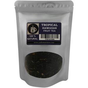 Tropical Hawaiian Fruit Blend Herbal Loose Tea contains CAFFEINE